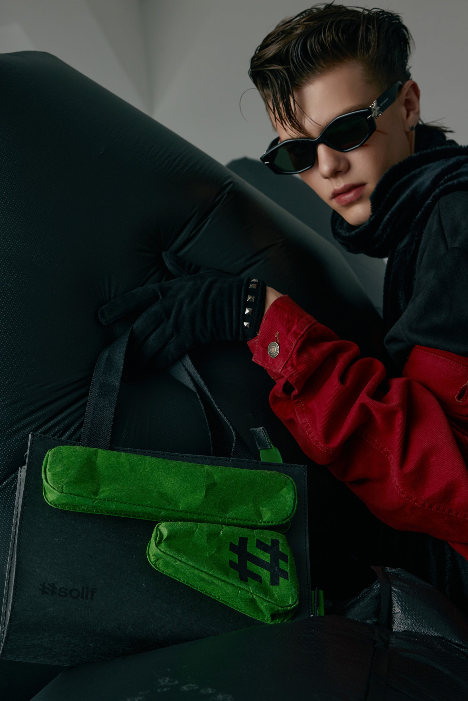 Solif - Messenger Tote | Rock Dark | Forest Green