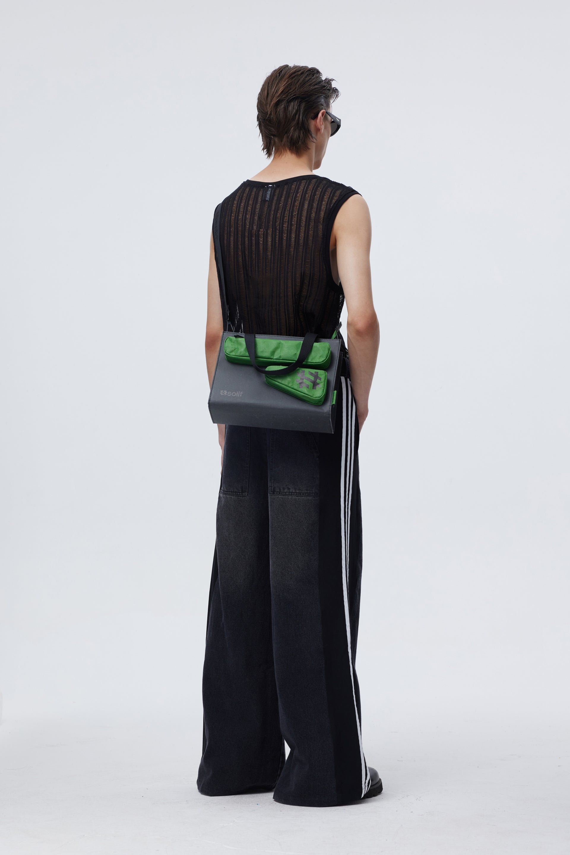 Solif - Messenger Tote | Rock Dark × Forest Green